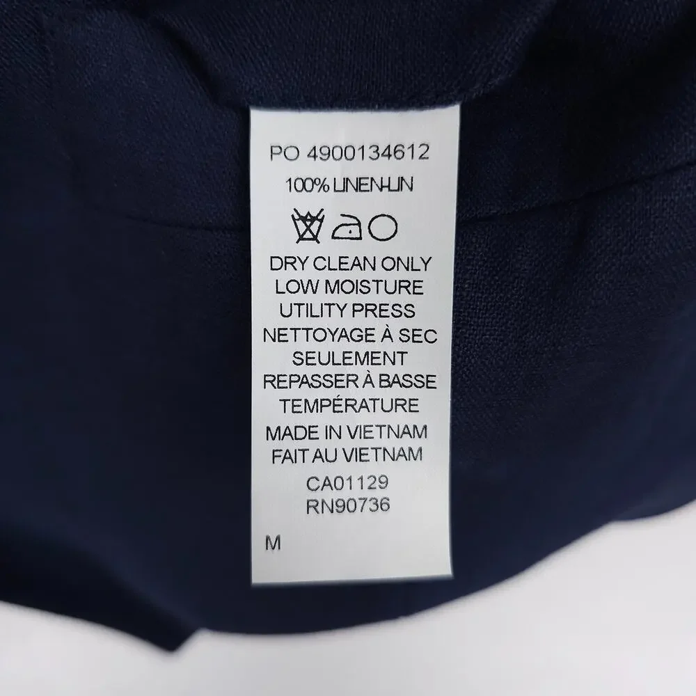 Tommy Hilfiger Mens Modern Fit Linen Suit Vest Sz Medium Navy Blue Solid NWT